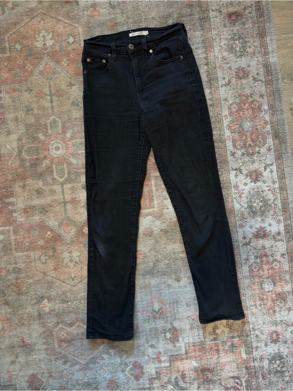 Levi's Black Straight High-Rise Jeans